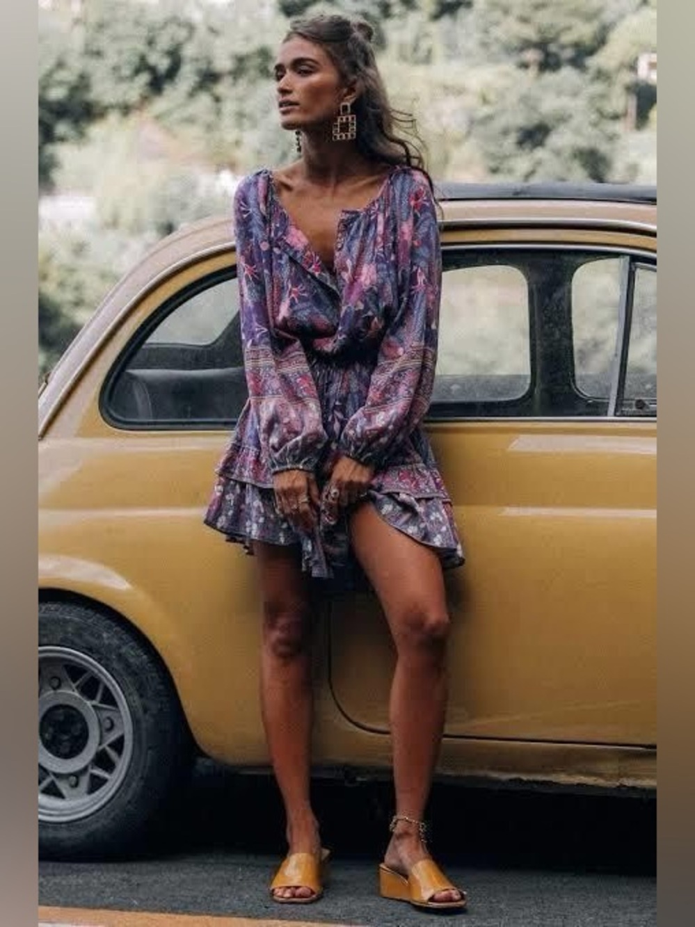 Spell & The Gypsy Bianca Long Sleeve Playdress Wisteria Floral NWT Size M